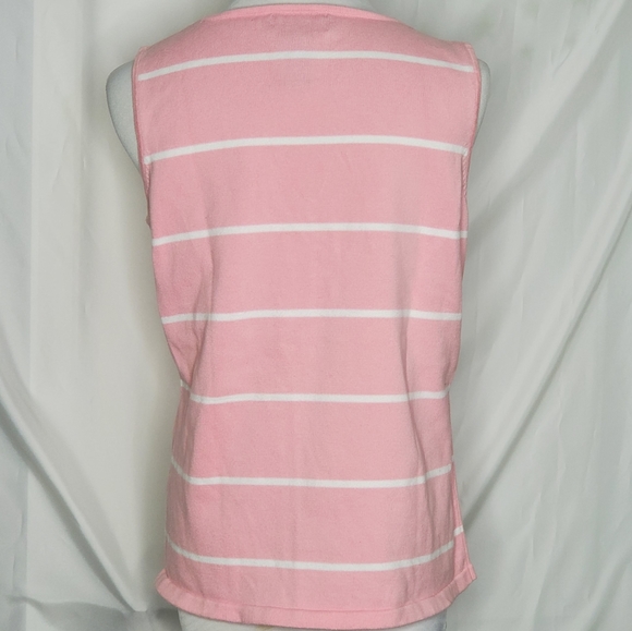 Vtg Lauren Ralph Lauren Flower Stripes Tank Top - Picture 4 of 5